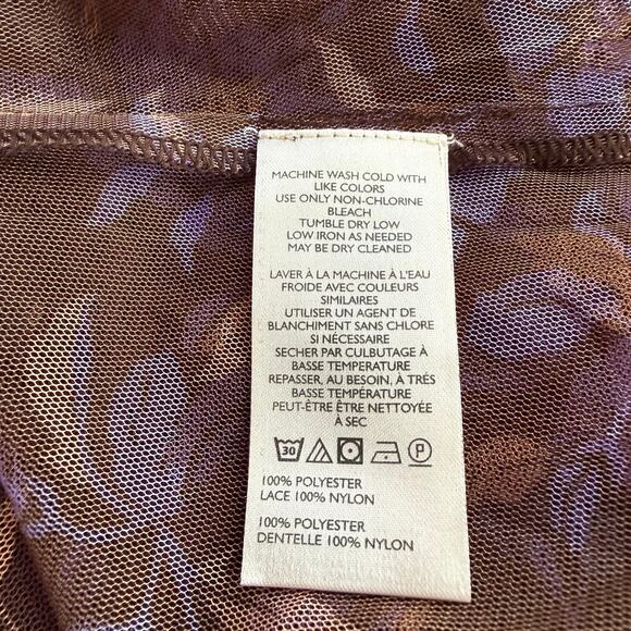 Free People tunic top floral lace sheer ruffled boho mesh top Large - Picture 8 of 8